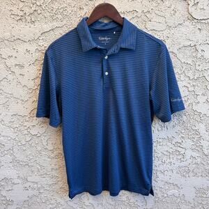 Walter Hagen Navy Blue Stripe Polo Moisture Wicking Mens Small